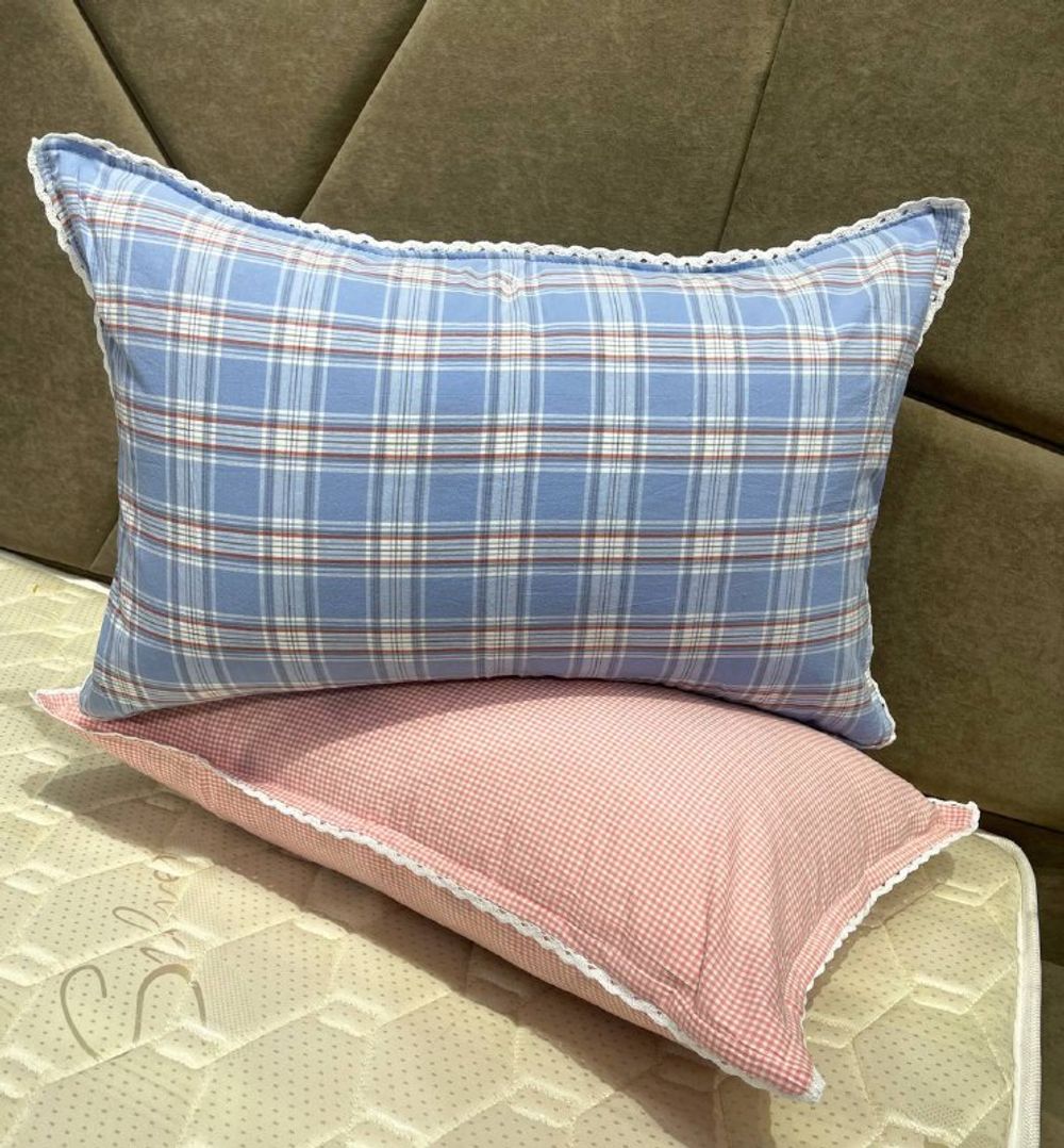 Наволочка  Клетка Муслин 50/70