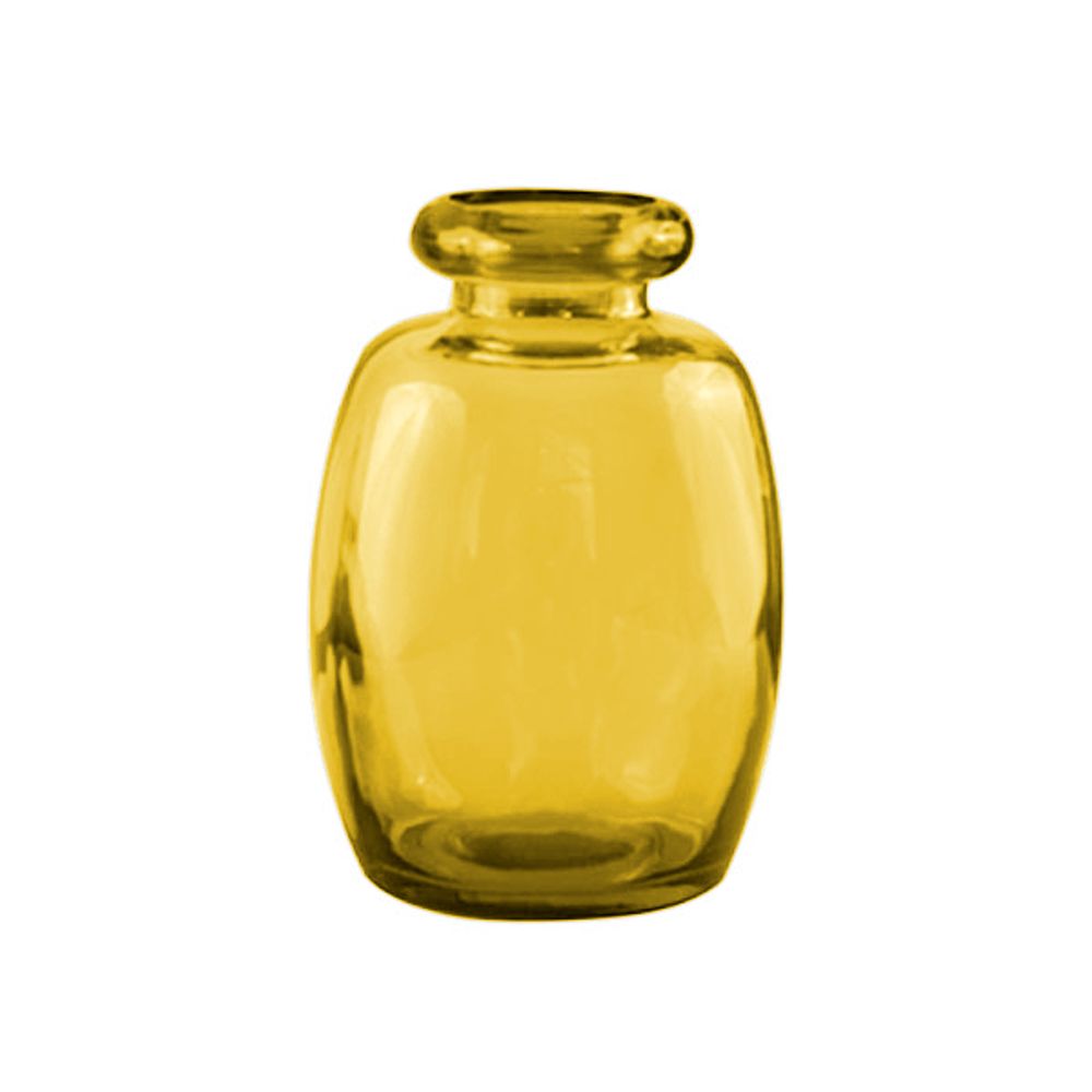Емкость для интерьера ваза стекло 16х11,5 см желтая