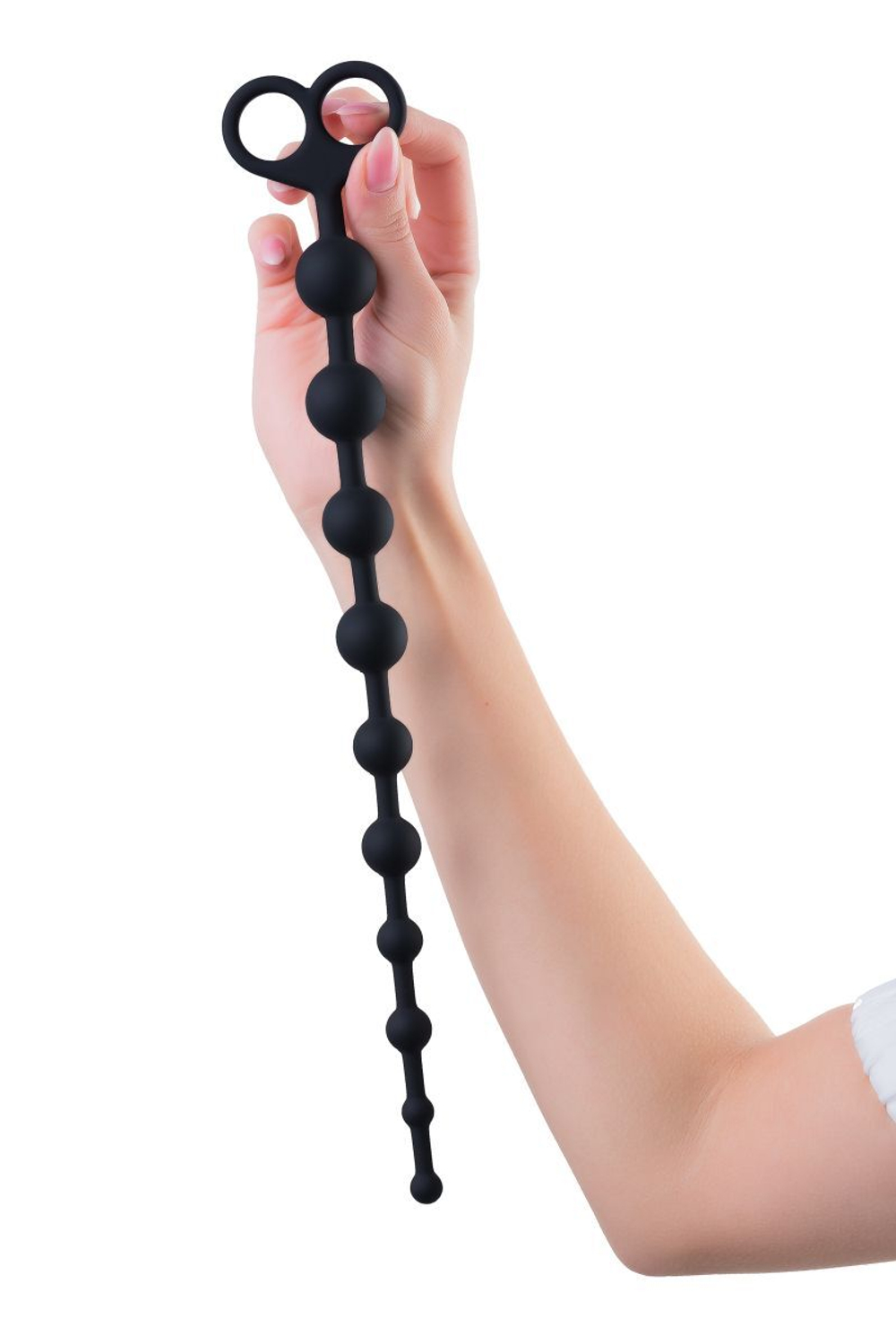 Черные анальные бусы Cephei - 33,5 см. (Цвет: черный)