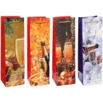 Пакет под бутылку «Изысканный напиток» 11*38*11 см, микс