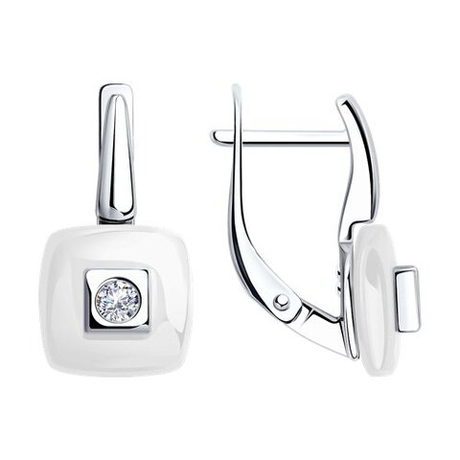 Серьги из серебра с керамикой