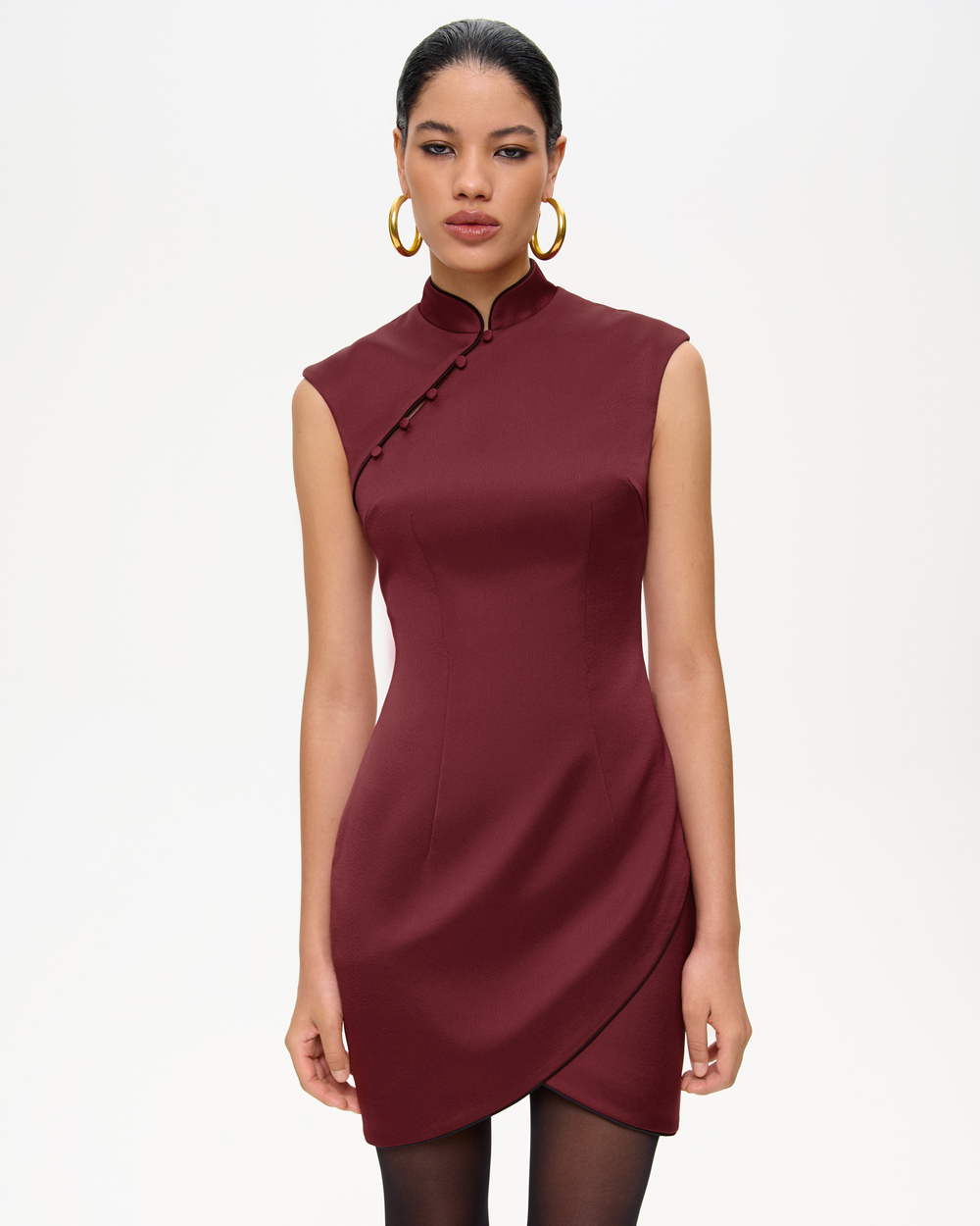 Платье-ципао из сатина