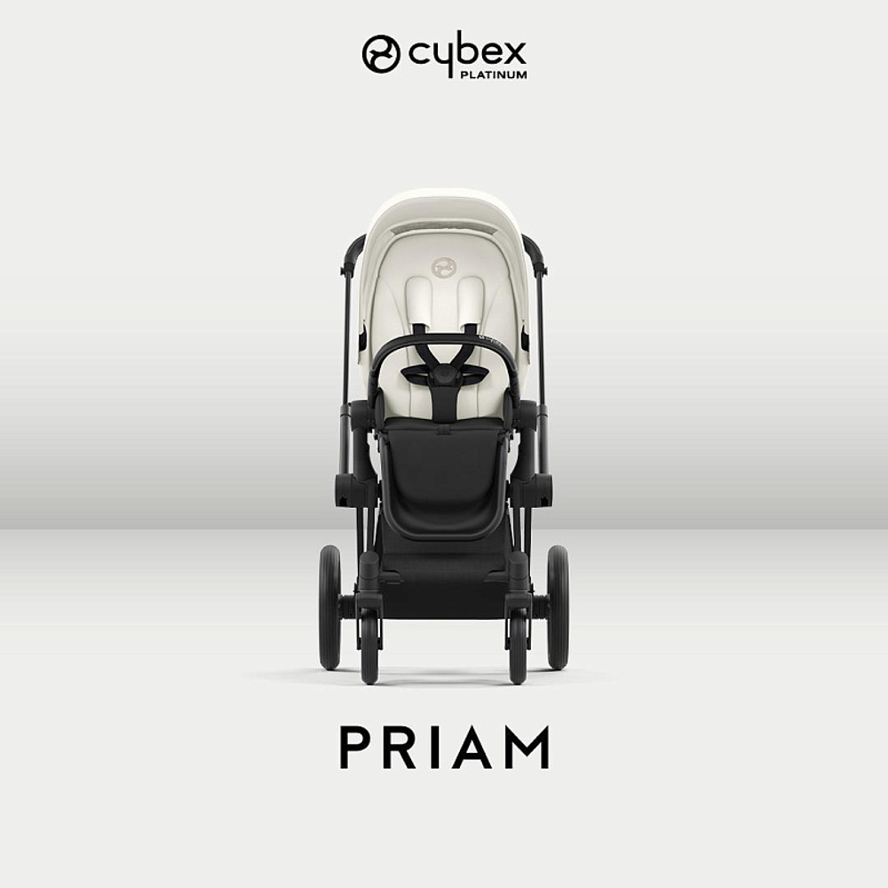 Коляска 3 в 1 Cybex Priam IV Matt Black complete и автокресло Aton S2 i-Size Moon Black Off White