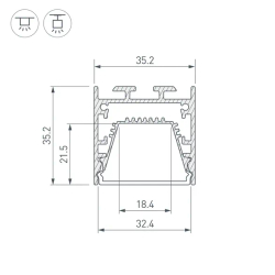 Профиль LINE-3535-TRAY-3000 BLACK (Arlight, Алюминий) 062196