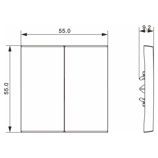 Клавиша 2-я для перекрёстного переключателя,  матовый серый,  серия A07