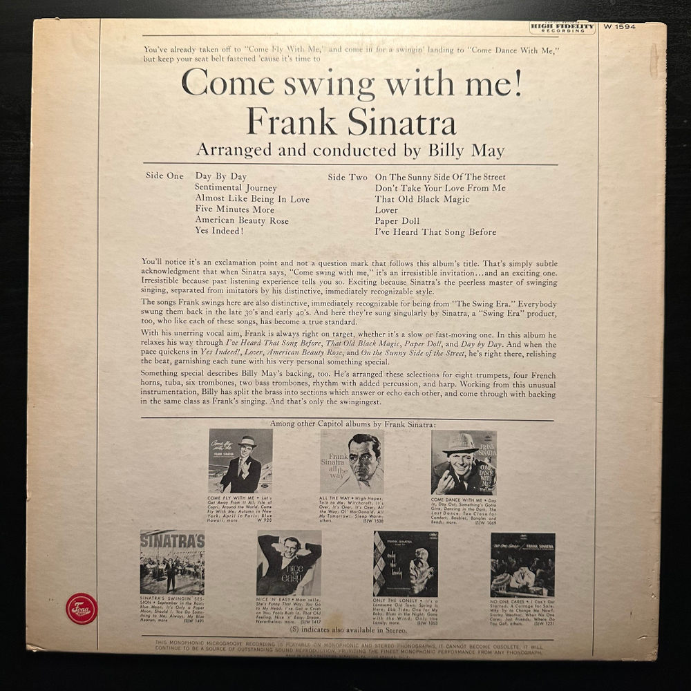 Frank Sinatra - Come Swing With Me! (Дания 1961г.)