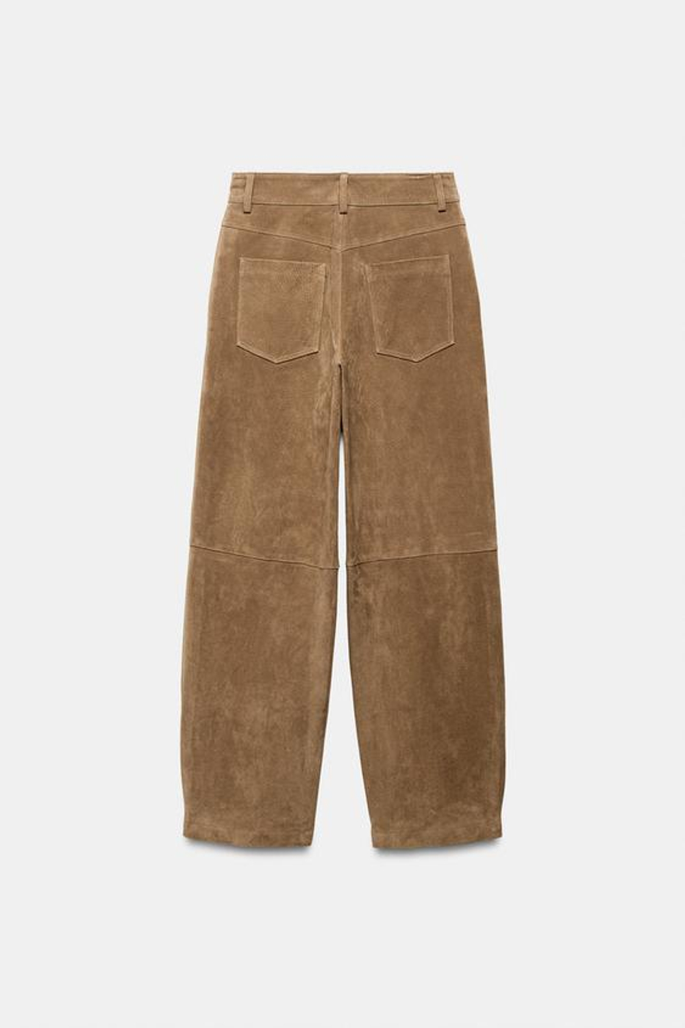 ZARA БРЮКИ ИЗ 100% ЗАМШИ, РЫЖЕВАТО-КОРИЧНЕВЫЙ