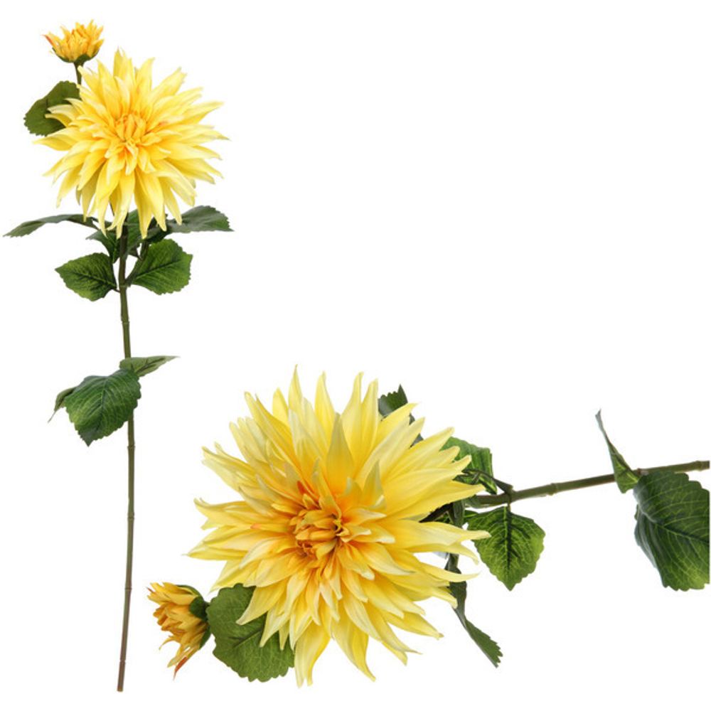 Цветок искусственный «Natur» 72см Георгин желтый