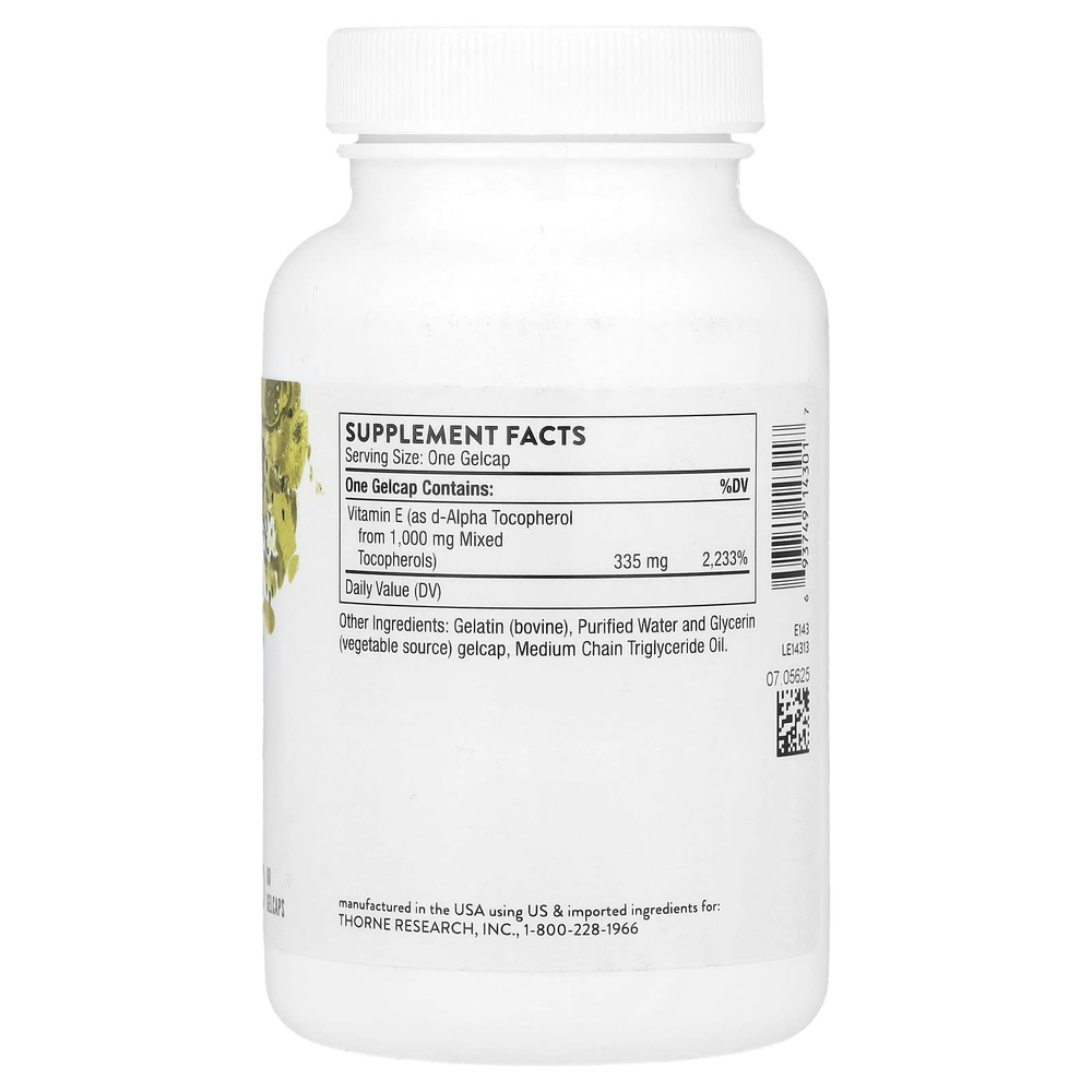 Thorne, Ultimate-E®, 60 желатиновых капсул (335 мг в 1 капсуле)