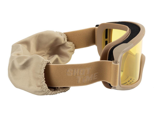 Маска стрелковая ShotTime Puma, защитная, хаки, линза жёлтая