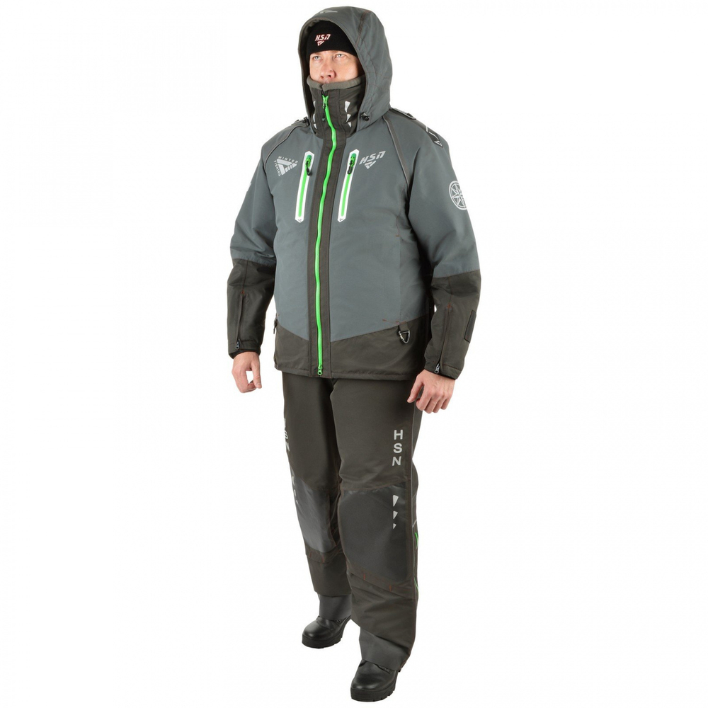 Костюм-поплавок зимний ХСН "RESCUER IV NEW -45" HARDGUARD серый (зеленые молнии)