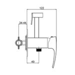 Смеситель с гигиеническим душем 35к G7207-6 GAPPO встраиваемый, ЧЕРНЫЙ