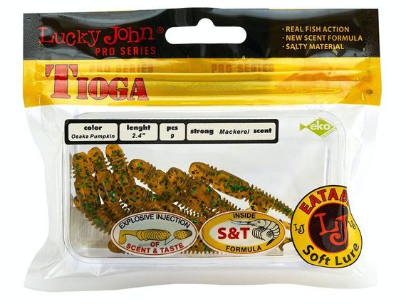 Виброхвосты съедобные LJ Pro Series TIOGA 2.4in (6,2 см), цв. PA19, 9 шт.