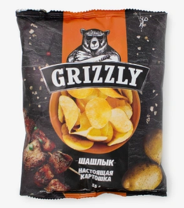 Чипсы Grizzly натуральные со вкусом шашлыка 55 г