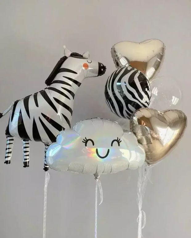 "Полосатый праздник" (набор из 7 шаров. Зебра) №2153