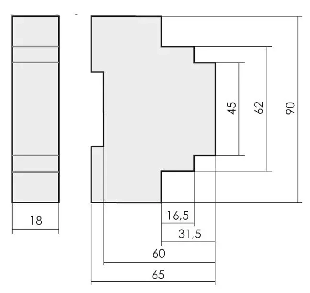 Реле времени PCA-512U 8А 12-264В AC/DC 1 перекл. IP20