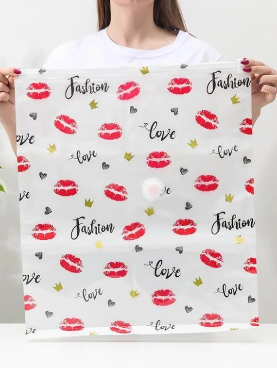 Вакуумный пакет для хранения вещей «Помада», 50×60 см, с рисунком