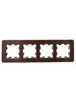BRITE Рамка 4-местная РУ-4-1-Бр металл коричневый RE AL IEK