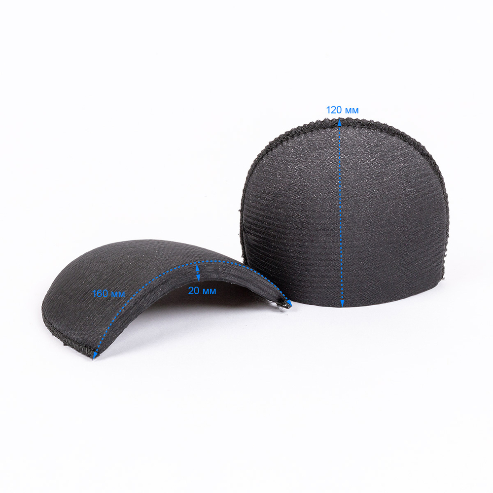 Плечевые накладки обшитые 1 пара черные В(ОВ)-20