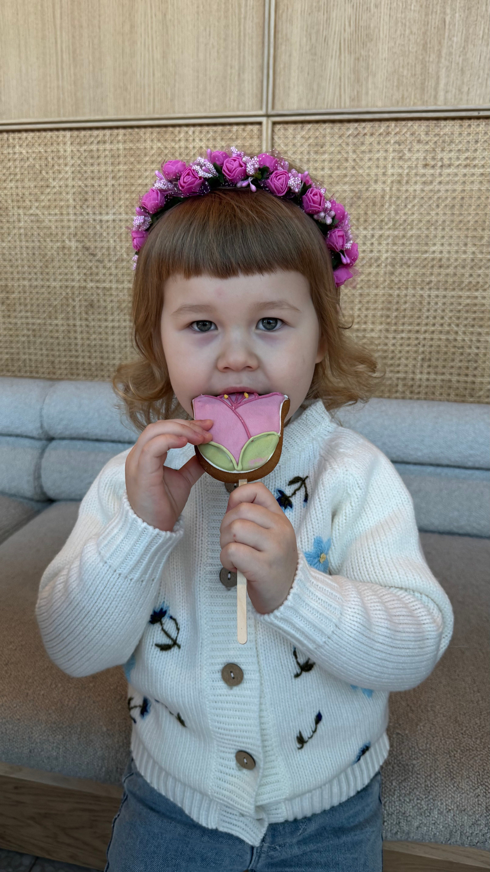 Кардиган с цветами детский