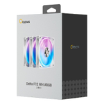 Вентилятор для корпуса Ocypus Delta F12 WH ARGB 3 IN 1, 120x120x25mm, 4-PIN PWM, 500-2000 RPM, 29 DBA