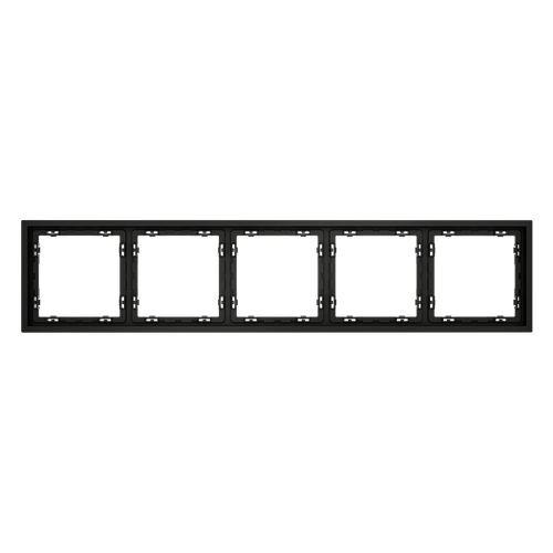 Рамка пластиковая VOLTUM S70 на 5 постов, (черный матовый)