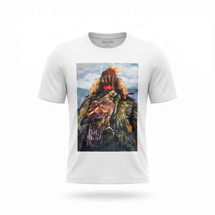 Qazaq Soul Бүркітші жібек кестелі футболкасы