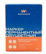 Маркер перманентный Workmate двухсторонний, двухцветный, линия 1,5-3 мм, черный и красный