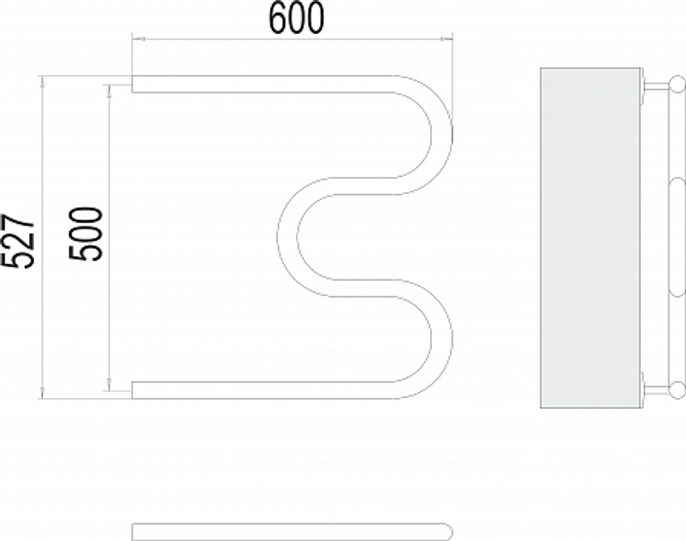 Полотенцесушитель водяной Terminus М-обр AISI 25 500х600