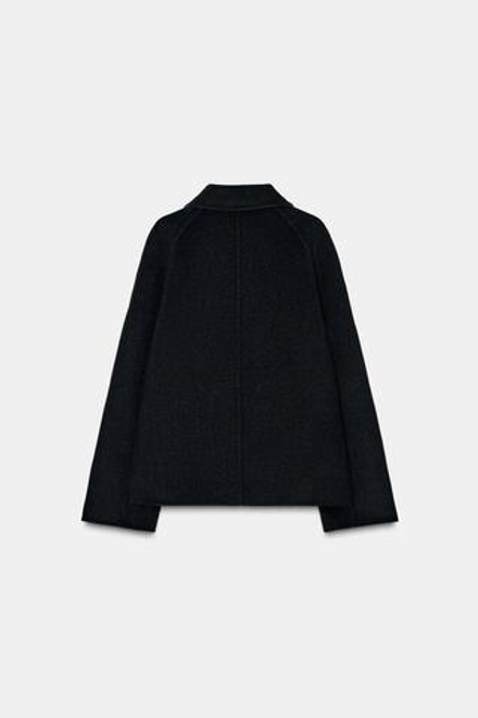 ZARA КУРТКА ИЗ СМЕСОВОЙ ШЕРСТИ — ZW COLLECTION, ЧЕРНЫЙ