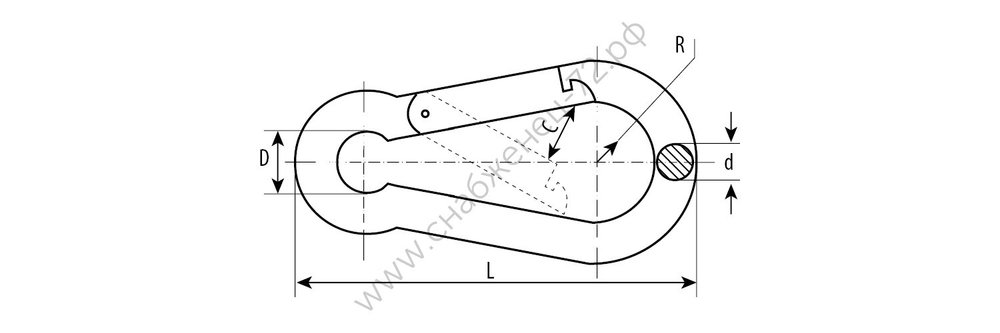 ЗУБР DIN 5299C 12 мм, быстросъемный карабин, 8 шт (4-304545-12)