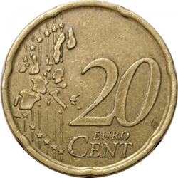 Монета 20 евроцентов 1999 год Испания