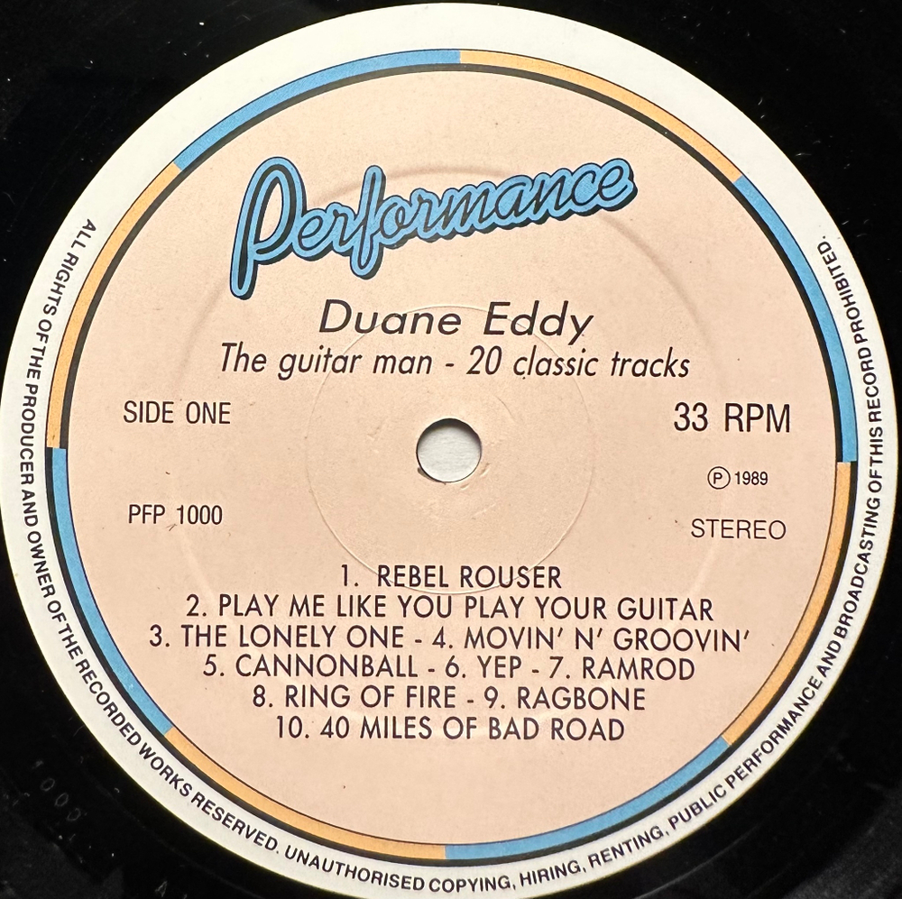 Duane Eddy - The Guitar Man - 20 Classic Tracks (Англия 1988г.)