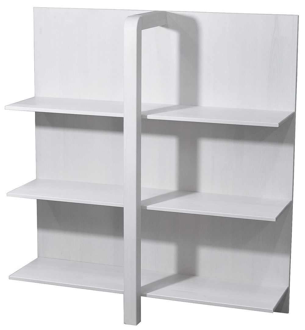 Стеллаж деревянный 3 полки Мадейра 104х32х112 см из массива сосны, белый