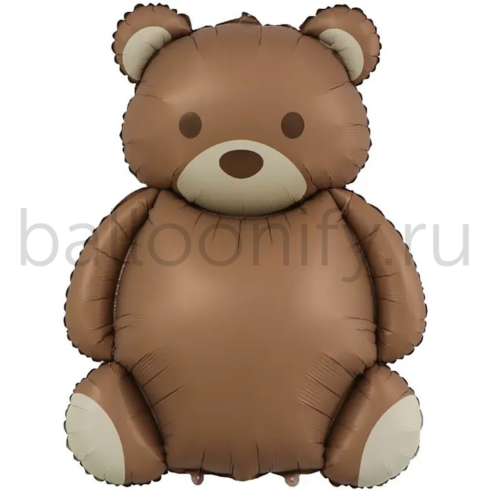 Шар (35''/89 см) Фигура, Мишка, Сатин, 1 шт.