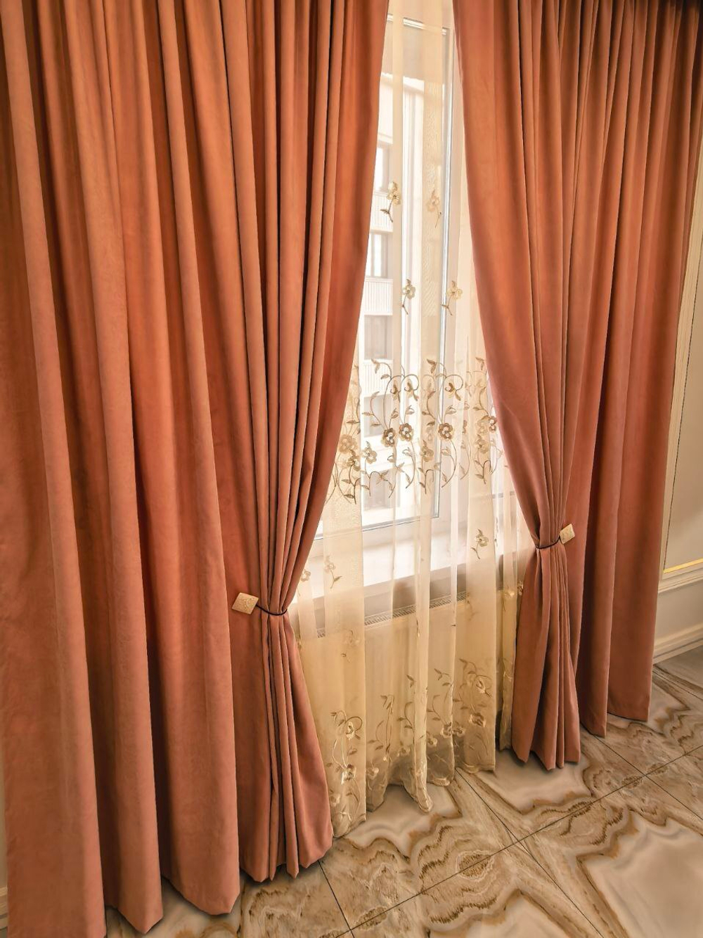 Комплект штор BlessLight Портьеры Канвас 240х150 2 шт. Розовая пудра