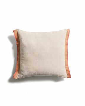 Чехол для подушки Disea из бежевого льна с оранжевыми деталями, 45 x 45 см