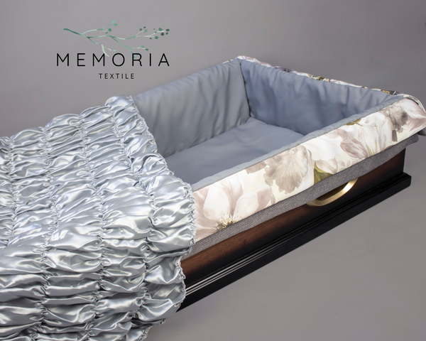 Комплект ритуальный "Орхидея" с постелью серый