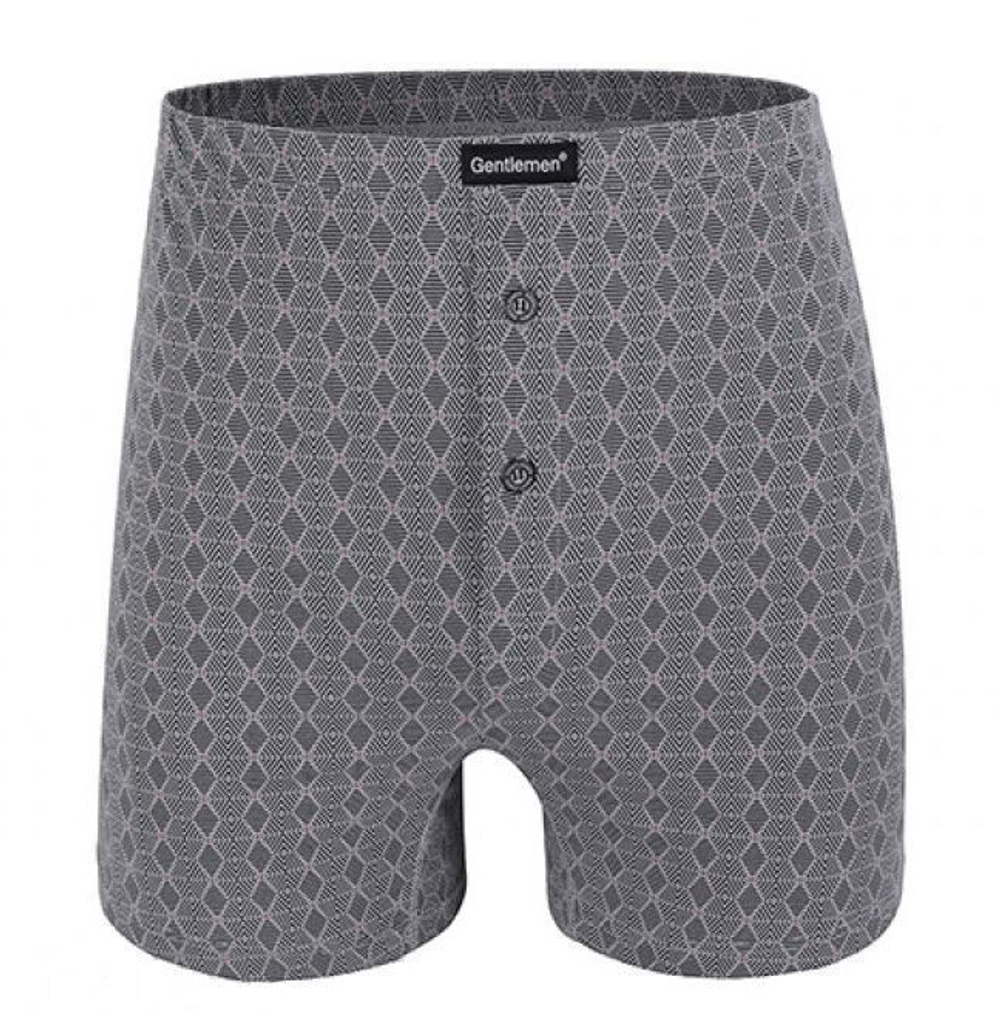 Мужские хлопковые трусы-боксеры plus size свободного кроя (Размер: XXXL) (Цвет: серый)