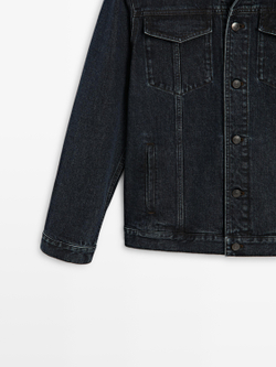 Massimo Dutti Джинсовая куртка с воротником, темно-синий