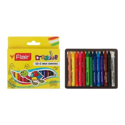 Мелки восковые 12+1цв. Flair Creative, круглые, картон. уп.