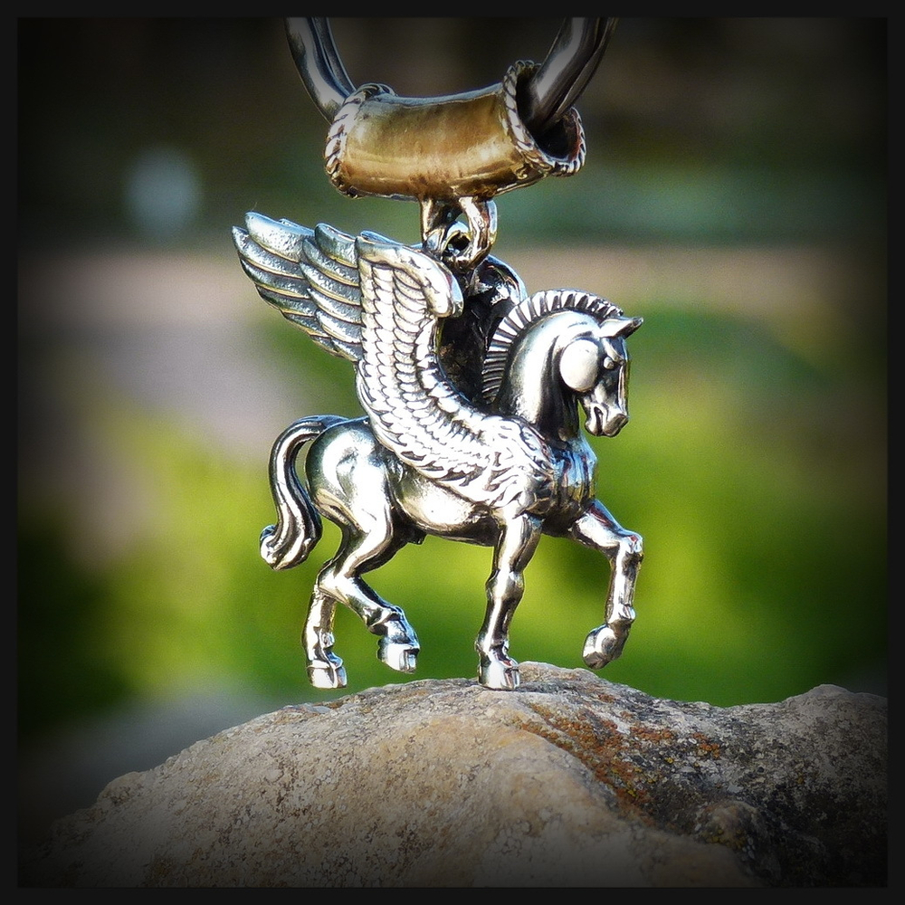 Брелок для ключей "Пегас" , мельхиор