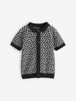 Рубашка с коротким рукавом для мальчика Next B38-662, Черный, Белый