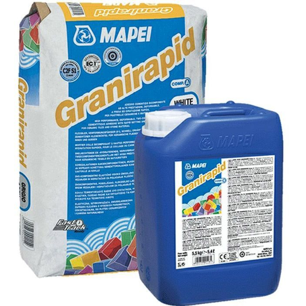 Клей для плитки Mapei Granirapid двухкомпонентный белый 28 кг