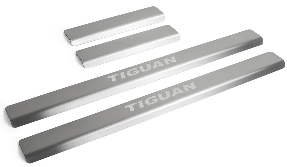 Накладки на пороги Rival для Volkswagen Tiguan II 2016-2020 2020-н.в., нерж. сталь, с надписью, 4 шт., NP.5807.3