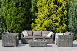 "Капучино" лаунж-зона из искусственного ротанга, цвет графит