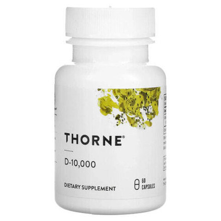 Витамин D Thorne, D-10 000, 250 мкг (10 000 МЕ), 60 капсул