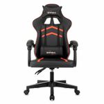 Кресло компьютерное BRABIX "Shooter GM-123", 2 подушки, экокожа, черное/красное, 533190