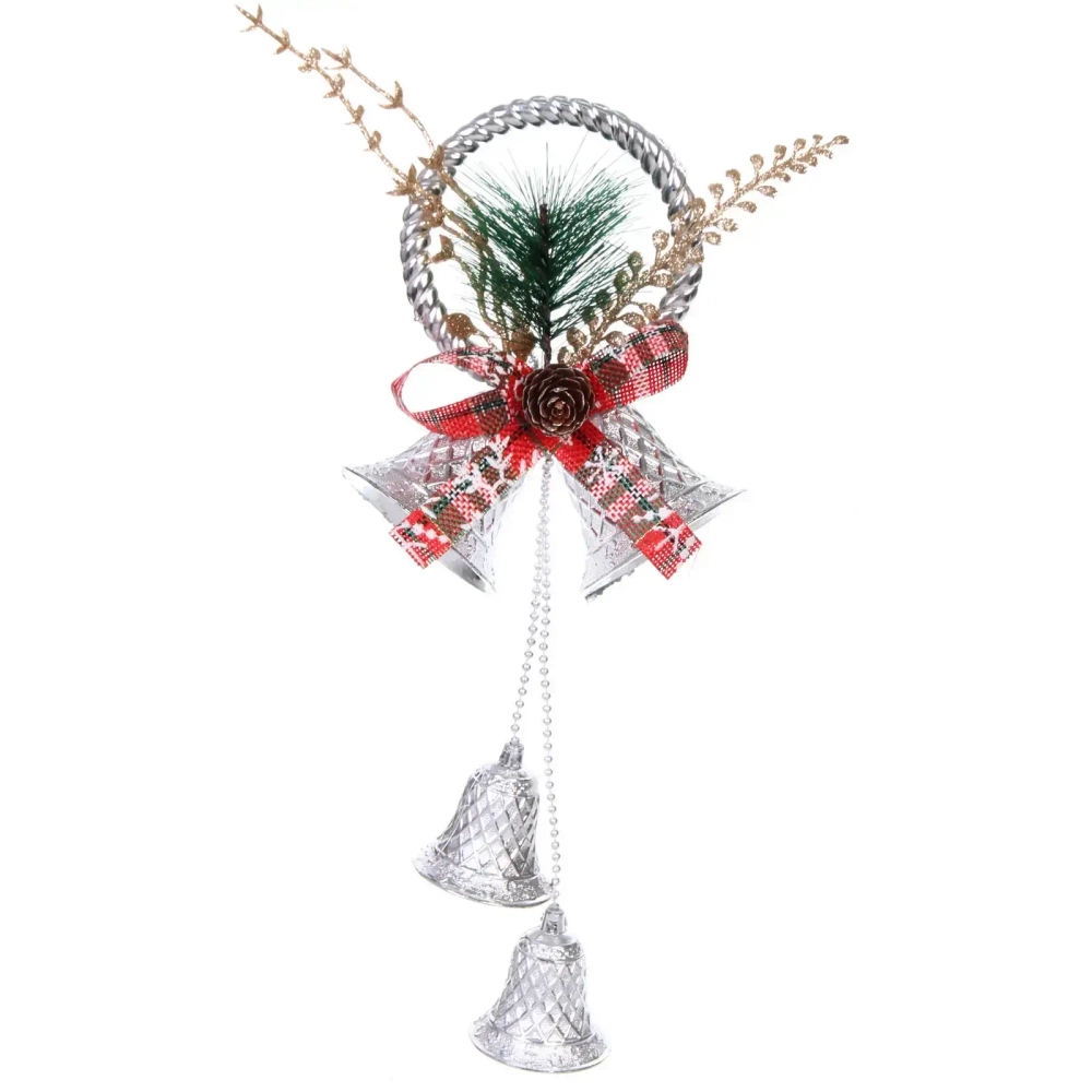 Украшение новогоднее «Звенящие колокольчики» 32*11 см, Серебро
