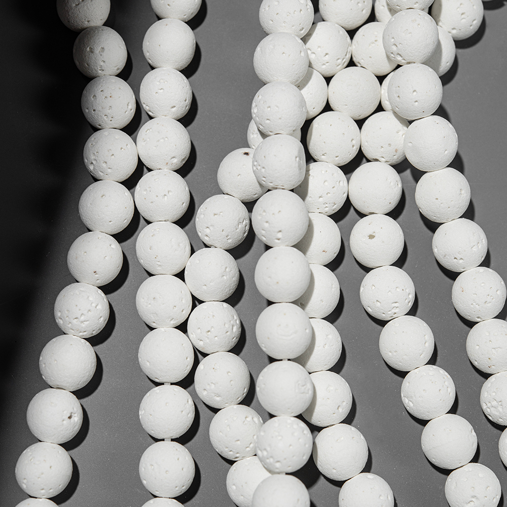 Лава вулканическая белая (имитация), 10,5мм, шар